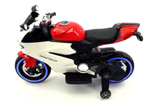 Load image into Gallery viewer, Street Racer Electric Ride-On Motorcycle With Foam Rubber Tires and LED Wheels